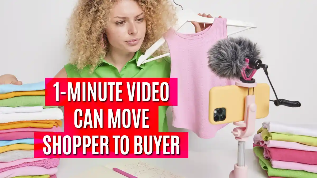 Young woman making a product presentation video for fashion and clothing