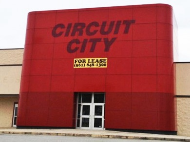 Store front of a closed Circuit City